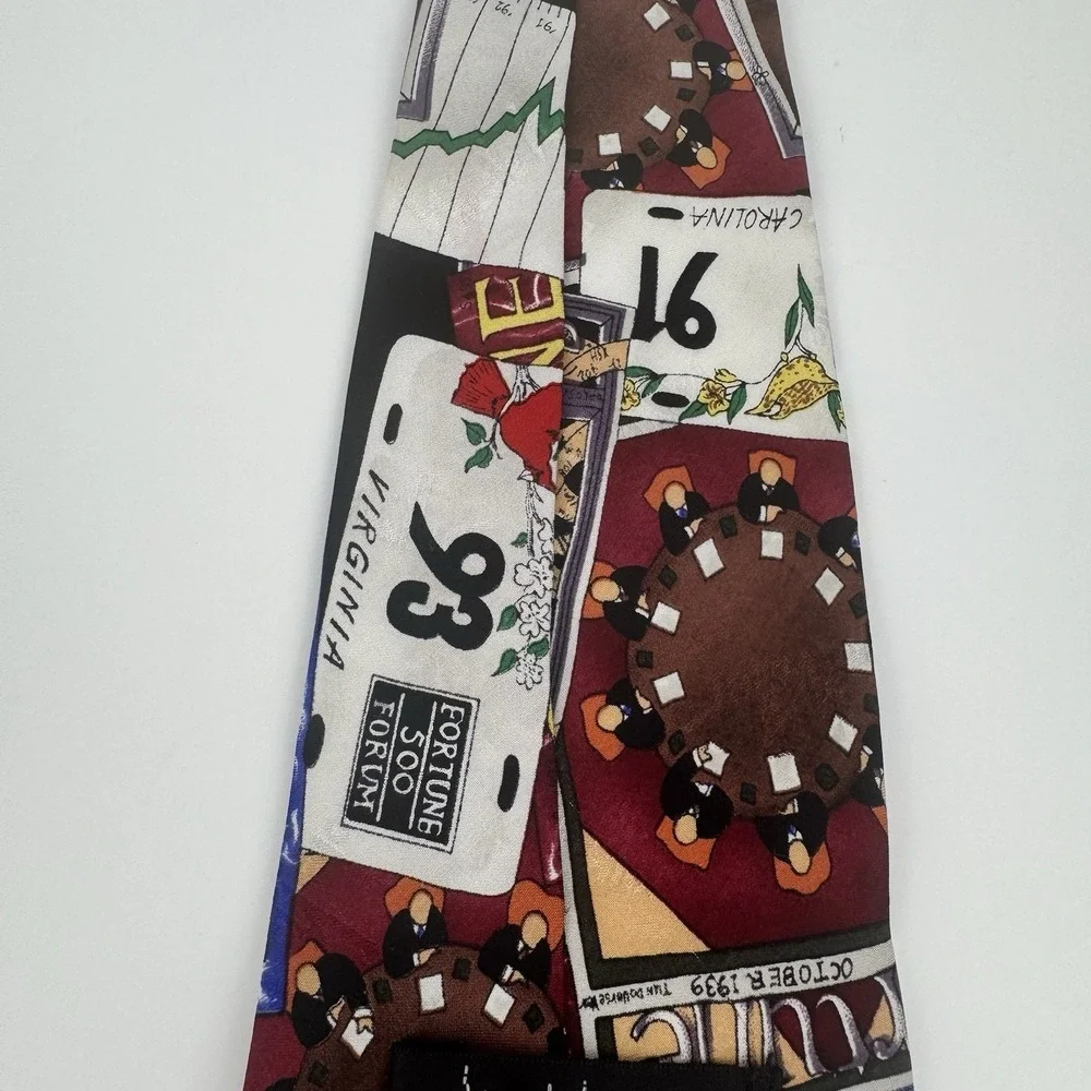 VTG Nicole Miller Fortune 500 Silk Tie Texas Poker Wall Street Casino
